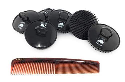 GBS Invigorating Shower Shampoo Scalp Hair Brush Black Pack of 6 and GBS Tortoise Dressing Comb