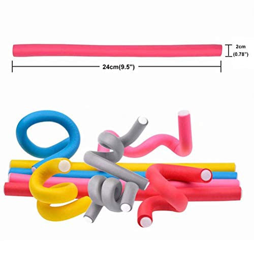 Cadeau de Noël Lot de 50 bigoudis de 9,5 pouces en mousse Twist-Flex, tiges de polymérisation flexibles, bigoudis pour cheveux longs, moyens et courts (diamètre 2 cm)