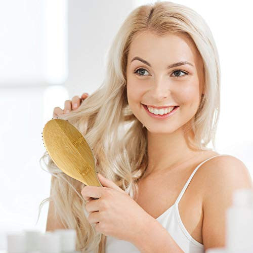 Ensemble de brosses à cheveux BOMEIYI, brosses à cheveux démêlantes en nylon, brosse à cheveux en bois de bambou pour femmes, hommes et enfants pour cheveux bouclés, brosse lissante pour cheveux fins et brillants