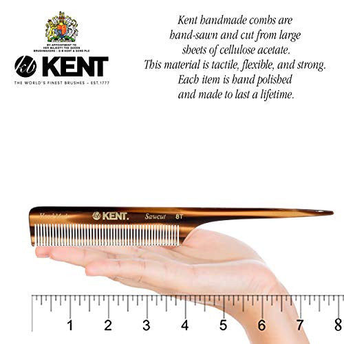 Kent 8T Rattail Combs for Hair Care and Style for Sectioning and Pick Care Kit Styling for Men and Women Parting Comb Rat Tail Comb/Kent Hair Comb Fine Tooth