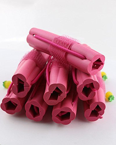 Oruuum Spongy curler, Flower shaped, Tube that curls the hair, Self adhesive curling tools, Curly lace, Flexible Foam Sponge Hair Rollers, 8 pcs of Red.