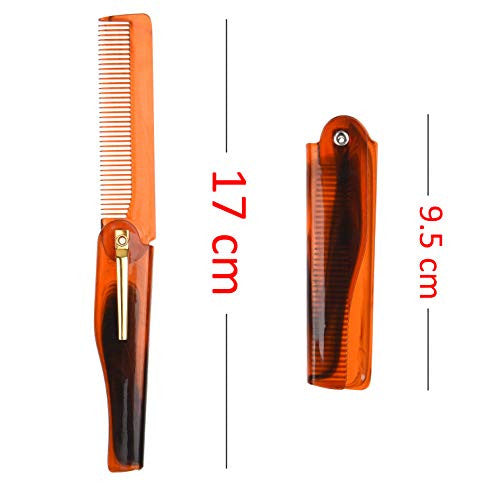 Kare &amp; Kind Peigne de poche pliable pour homme – 4 peignes à dents fines (2 marron et 2 noirs) – Pour coiffer les cheveux, la moustache, la barbe – Toilettage pour homme – Cadeau idéal