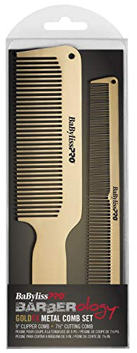 BaBylissPRO BCOMBSET2G Barberology GoldFX Metal Comb Set