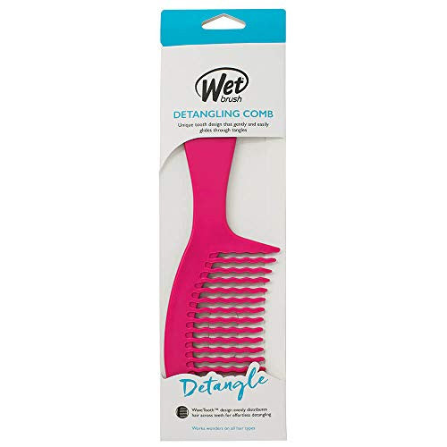 Wet Brush Hair Comb Detangler Wave Tooth Comb Design (Pink), Standard