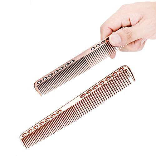 Coobbar 1pcs Anti-static Stainless Steel Hair Combs Hair Styling Hairdressing Barbers Combs (Black)