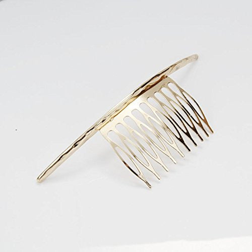 2Pcs 4.3" Gold and Silver Metal Hair Comb French Hide in Hair Twist 10 Teeths Side Comb Headpiece Grip Hair Jewelry Accessory for Women Girls