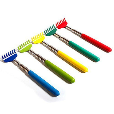 Bhbuy Retractable Back Scratchers Telescoping Extendable Body Massager Tools,Stainless Steel with Non Slip Handle,Set of 5,Random Color