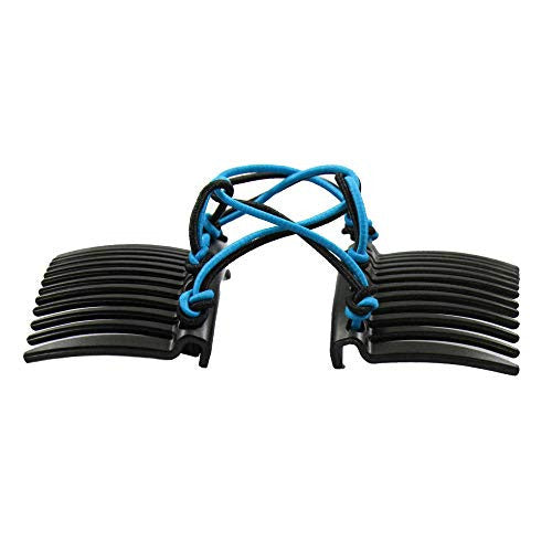 Peigne à cheveux élastique magique original pour cheveux fins et fins – Relevez vos cheveux en quelques secondes sans dommages, plis ou douleur – Chignon, queue de cheval, torsion française, chignon par HairZing (turquoise et noir)