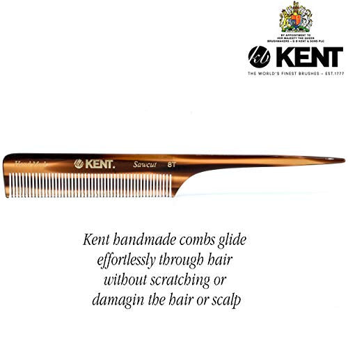 Kent 8T Rattail Combs for Hair Care and Style for Sectioning and Pick Care Kit Styling for Men and Women Parting Comb Rat Tail Comb/Kent Hair Comb Fine Tooth