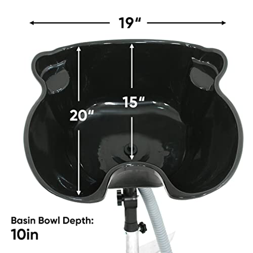 ZENY Portable Shampoo Basin Height Adjustable Shampoo Bowl with Drain Hair Washing Basin Sink for Home Salon Hair Washing and Cutting