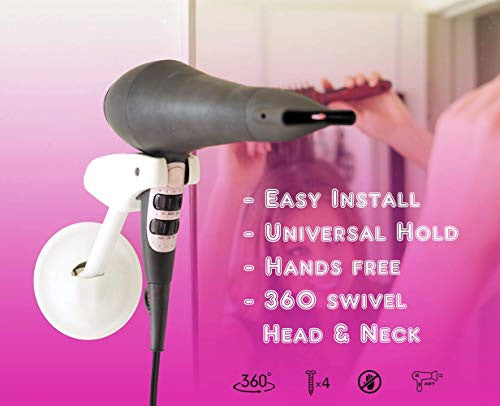 Hair Dryer Holder Wall Mount Hands Free Blow Dryer Holder can be Mou Canada Beauty Supply