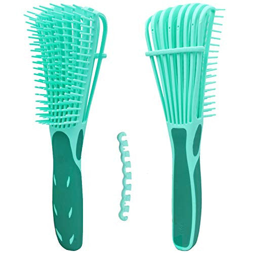 Detangling Brush for Afro America/African Hair,Hair Detangler,Afro Textured 3a to 4c Kinky Wavy for Wet/Dry/Long Thick Curly Hair,Knots Detangler Easy to Clean (1pcs Green)
