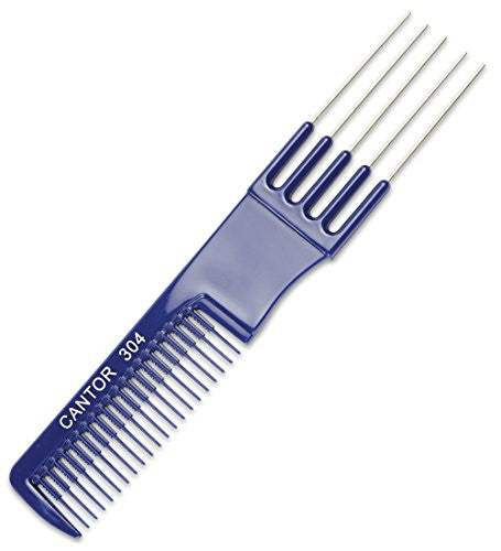 Teasing Comb With Metal Lifts - 6” Plastic Teaser Rake and Stainless Steel Lifting Prongs – Heat and Chemical Resistant – Wig and Hair Styling Tools by Adolfo Design