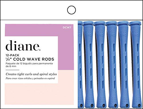 Diane Cold Wave Rods, Blue, 1/4", 12/bag, Set of 12