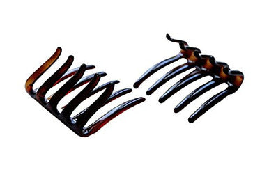 Parcelona Pince à cheveux en forme de crabe français avec coquille de celluloïd de taille moyenne, peigne latéral 2 1/4 pouces