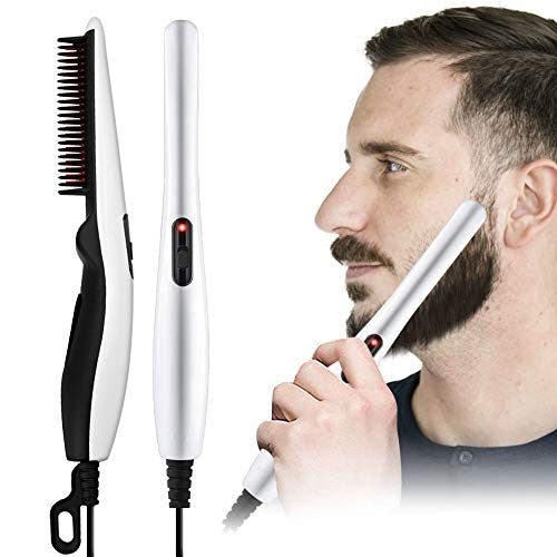 Beard Straightener Brush - SubClap Electric Hair Straightening Curly Styling Comb, Heating Hair and Mustache Comb for Men & Women