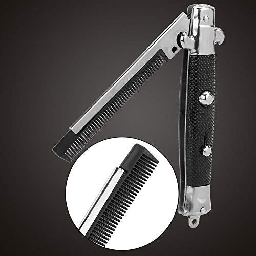 Hair Comb, Spring Pocket Oil Hair Comb Folding Looking Automatic Push Button Brush