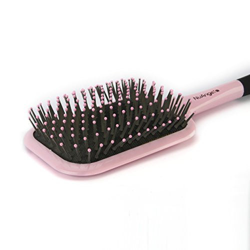 NuAngela Cushioned Paddle Hair Brush (Pink)