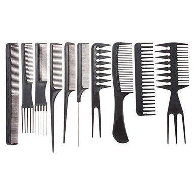 10Pcs Professional Salon Hairdressing Styling Tool Multifunction Pro Barbers Brush Combs Hair Cutting Comb Sets Kit Hair Massage for Women Men Kids