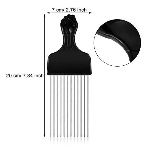 Peigne Afro large en métal, 4 pièces, peigne démêlant pour perruque tressée, peigne de coiffure pour femmes et hommes, outils de coiffure