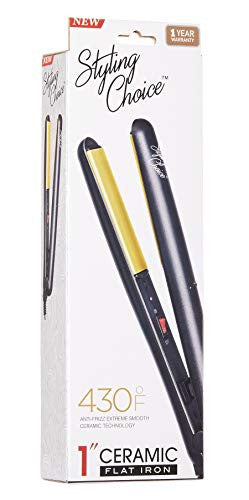 Styling Choice Ceramic Flat Iron, 1 Inch, 0.71 Pound