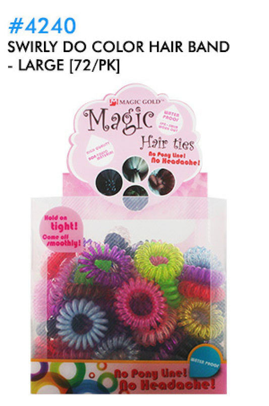 MGC-4240 Color Hair Ties (Large) 72/pk
