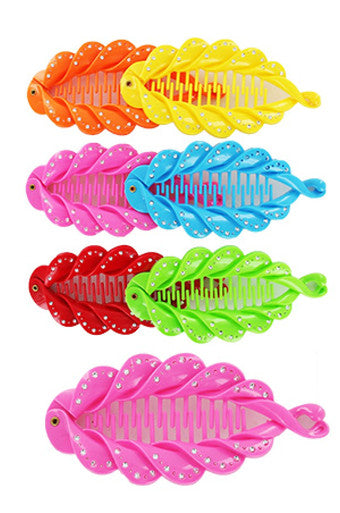 Magic Gold- 4684 Fish Comb with Stone (Asst) -dz