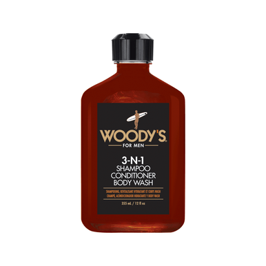 Woodys 3-IN-1 Shampoo, Conditioner, Body Wash 12 fl. oz.