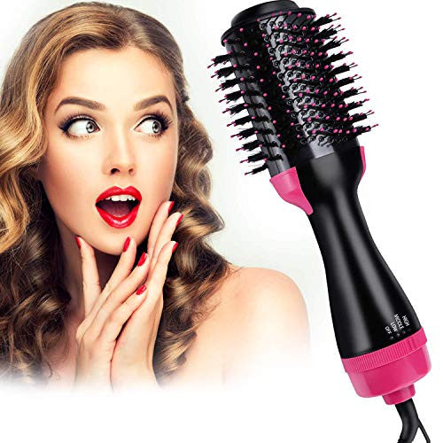 Kuke Hair Dryer Brush, 4 in 1 Hot Air Brush, One Step Hair Dryer & Volumizer with Two Hair Ties Salon Negative Ion Blow Dryer Brush Perfect for Hair, Curling, Styling and Drying All Hair Types