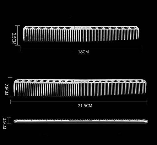 SMITH CHU Professiona Silver Space Aluminum Master Barber Combs for Hairdressing - New Salon Hair Styling Cutting Metal Comb