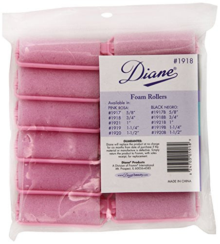 Diane Foam Rollers, Pink, 3/4", 12/bag