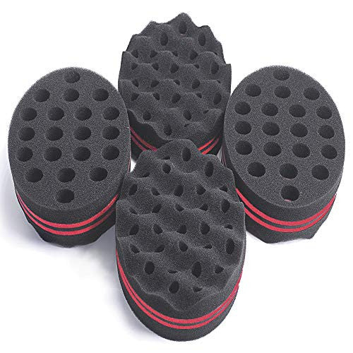 HALLO – brosse à cheveux de barbier à gros trous, éponge pour dreadlocks, torsion de verrouillage, boucles Afro, outil de soins capillaires ondulés (1 paquet)