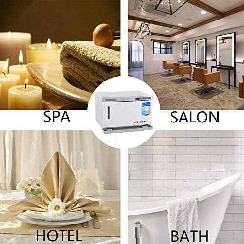 Hot Towel Warmer 2 in 1 Cabinet Short Wave C High Frequency Tool Sterilizer Micro Computer Control Temperature 16L Capacity Removable Tray Stainless Steel Inner For Salon Spa Massage Hair Beauty