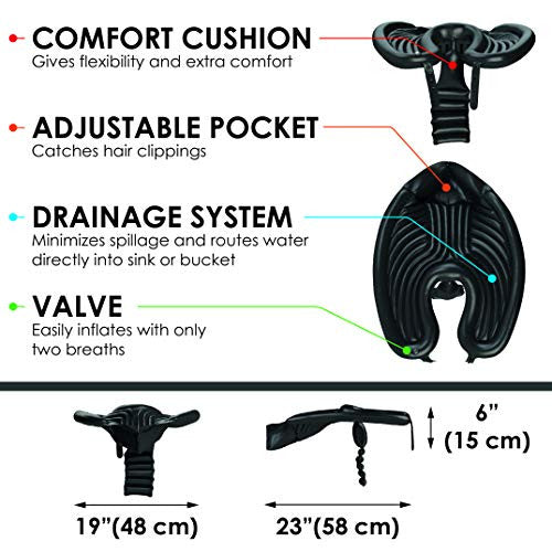 Mobile Salon - Portable Inflatable Rinse Basin for Washing and Cutting Hair at Home and in Bed without a Salon Chair