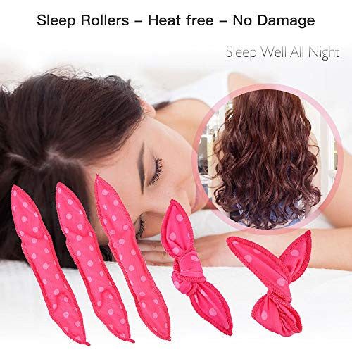 20 Pcs Sleep Styler Foam Hair Rollers, Soft Pillows Sponge Perm Rods for Natural Hair Curlers, Heatless Waves Flexible Mini Travel Size Hair Curling Sleeping Styler Hair Styling Tools for Women, Kids
