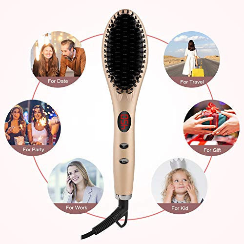 Hair Straightener Brush 2.0 SUNTOP Professional Ionic Hair Straighten Canada Beauty Supply