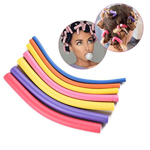 Rouleau à cheveux en mousse Soft Twist-Flexi, spirale flexible, tiges de bigoudi en mousse, ensemble de rouleaux, 1 paquet, diamètre 1,4 cm, tiges de curling Flexi-Rods, rouleaux à cheveux DIY (10 tiges)