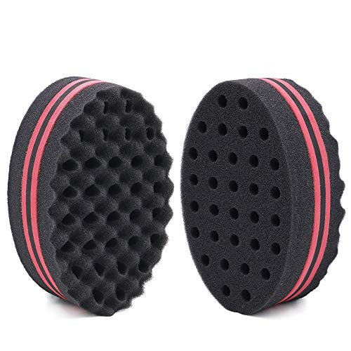 BEWAVE Hair Twist Black Ice Sponge For Afro Braid, Dreadlock Coils Curl Brushes(2 Pcs)