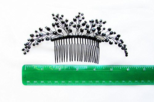 Missgrace Women Black Hair Comb Halloween Special Occasion Headpiece Black Hair Accessories