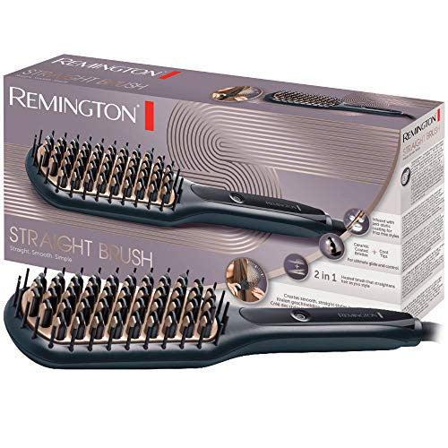 CB7400 de Remington Brosse droite, poils recouverts de céramique avec revêtement antistatique, noir