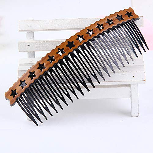 8 pièces en plastique grain de bois creux cheveux côté peignes rétro peigne à cheveux épingles clips coiffure avec dents pour dame femmes filles accessoires de coiffure [taille du peigne (LW): 13.5x4.8cm/5.3x1.78inch]