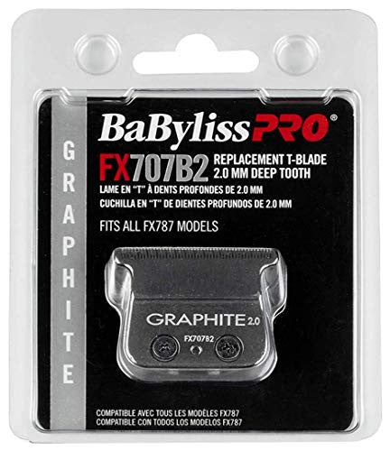 BaBylissPRO Barberology Deep Tooth Graphite Replacement Blade for Outlining Hair Trimmers (FX707B2), Black