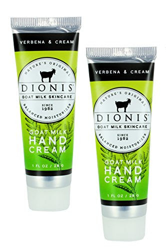 Dionis Goat Milk Skincare 2 Pack Hand Cream (Verbena & Cream, 1 oz Each)