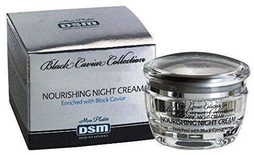 Mon Platin, DSM, Dead Sea Minerals, Black Caviar Nourishing Night Cream enriched, 1.7fl.oz/50ml