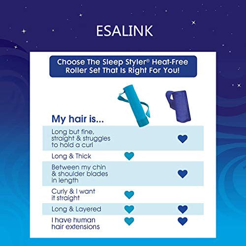 ESALINK Dry Heat-free Nighttime Hair Curlers Hair Rollers Soft Sponge Styler Rollers 3 Inch Mini Rollers 12pcs