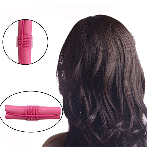 Oruuum Spongy curler, Flower shaped, Tube that curls the hair, Self adhesive curling tools, Curly lace, Flexible Foam Sponge Hair Rollers, 8 pcs of Red.