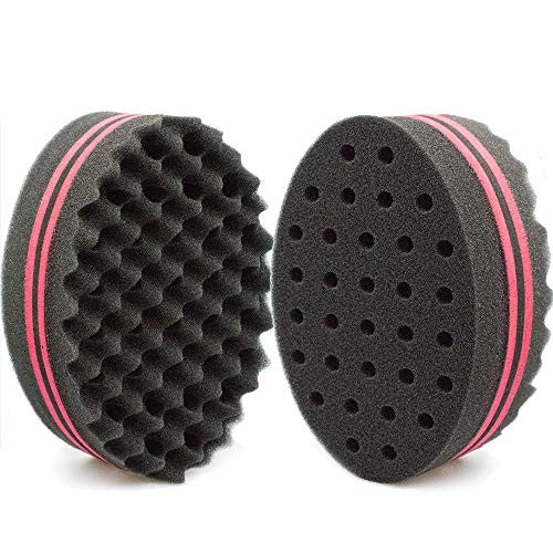 Small Holes Hair Sponge for Twists and Dreads Barber Afro Wave Nappy Sponge Brush for Curls Women Men Natural Hair 2 Pack