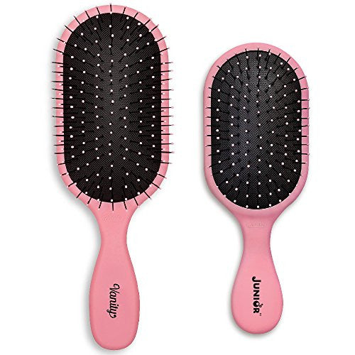 NuWay Vanity and Junior Pro 2-Piece Set. Hair Dryer Safe-Reduced Static (Pink)