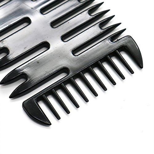 Pomeat 2 Pcs Professional 3-Way Hair Combs Weaving & Sectioning Foiling Comb for Hair Black+Red