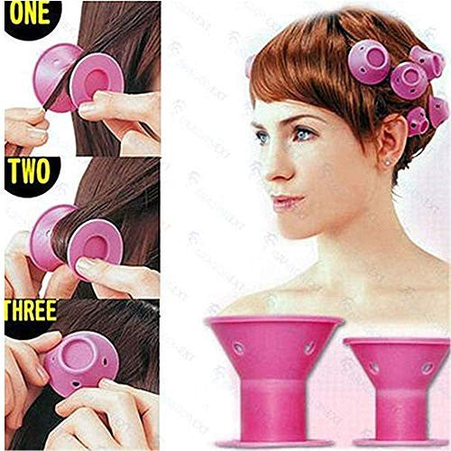 TANG SONG 40 pièces bigoudis rouleaux soins des cheveux rouleau silicone sans pince cheveux style rouleaux doux magique bricolage friser outils de coiffure accessoires pour cheveux (rose et bleu)